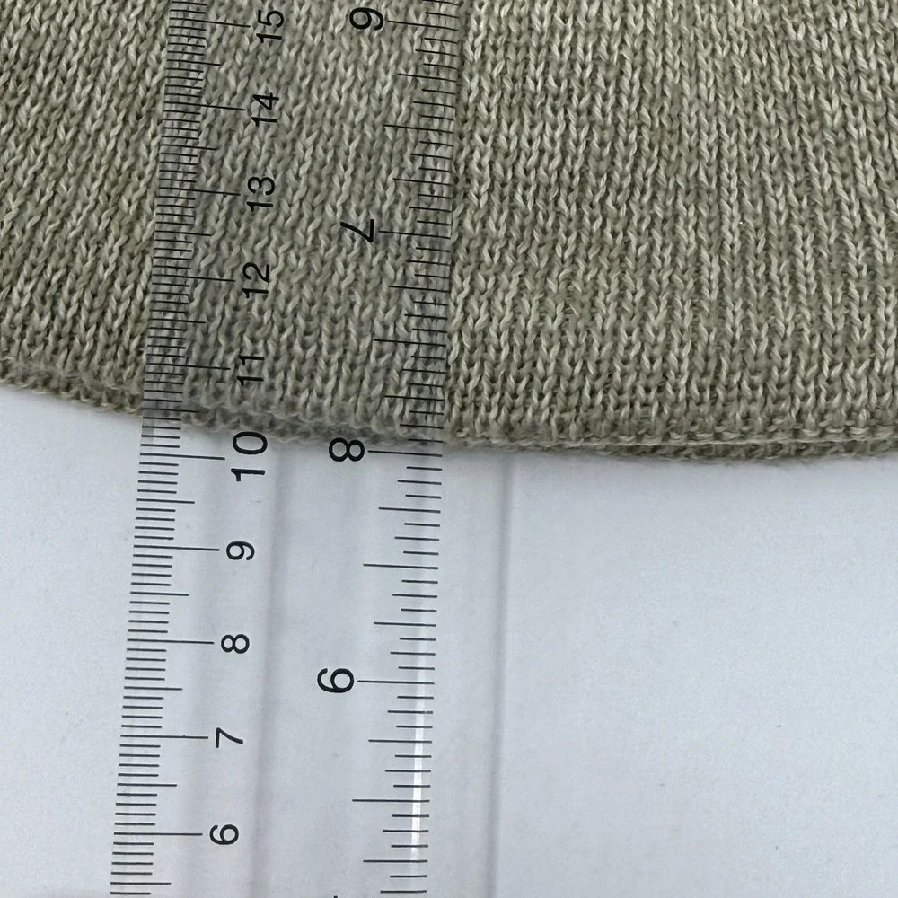 The North Face Hat Beanie Mens One Size Beige Knit‎ Fleece Lined Thermal Winter